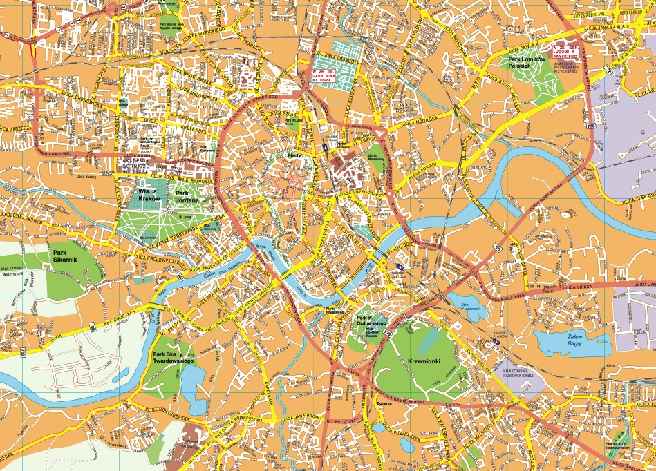 Krakow EPS map vector