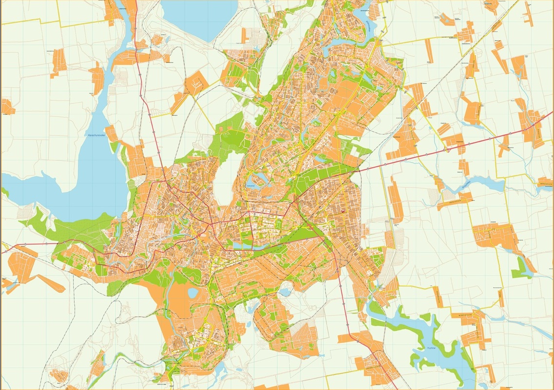 Krivoy rog Illustrator eps map vector