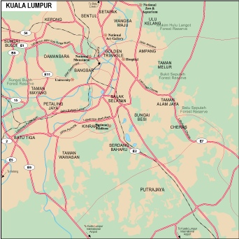 Kuala Lumpur city eps map vector