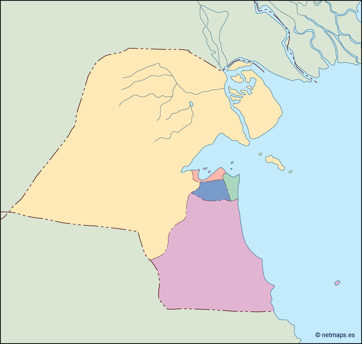 Kuwait blind eps map vector