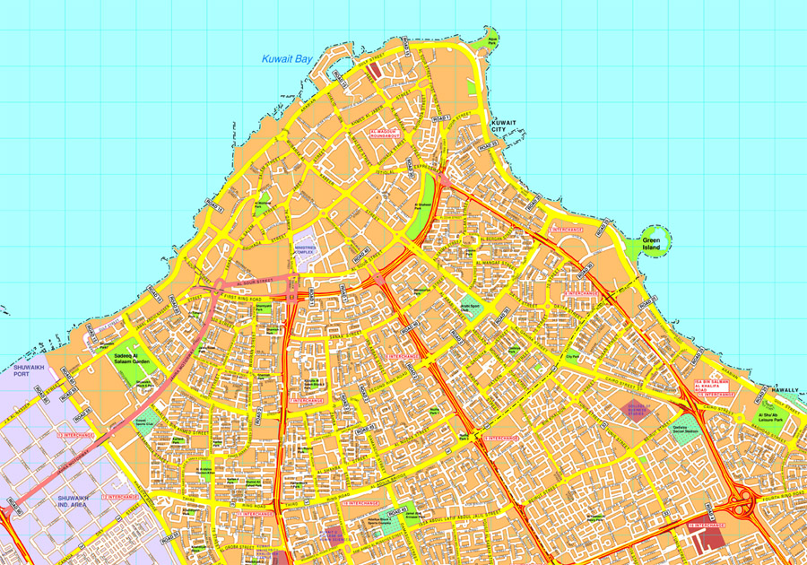 Kuwait city eps map vector eps map vector