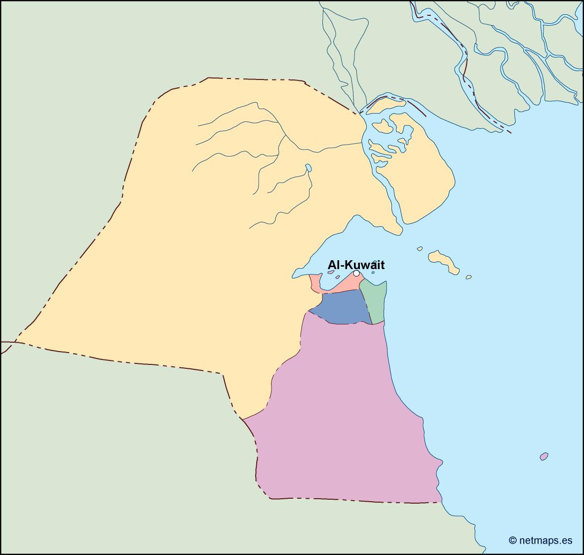 Kuwait eps map vector