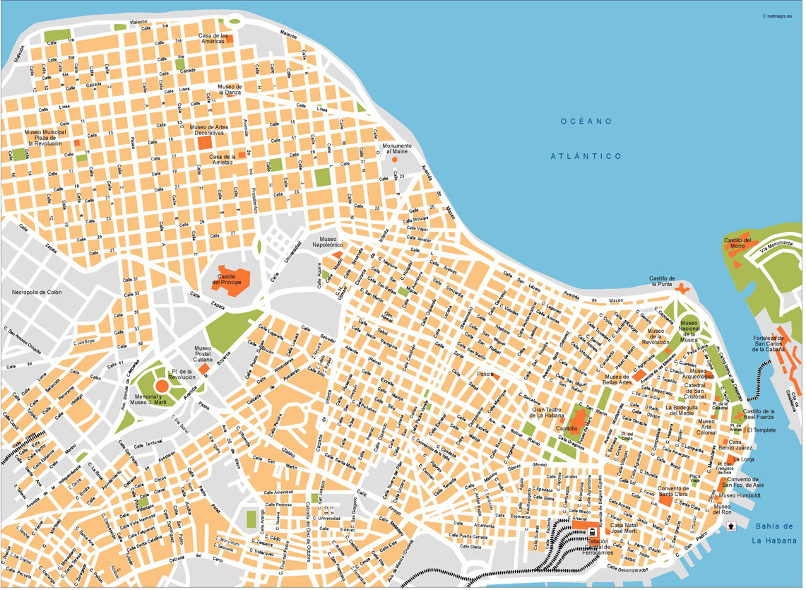 La Habana Illustrator eps map vector