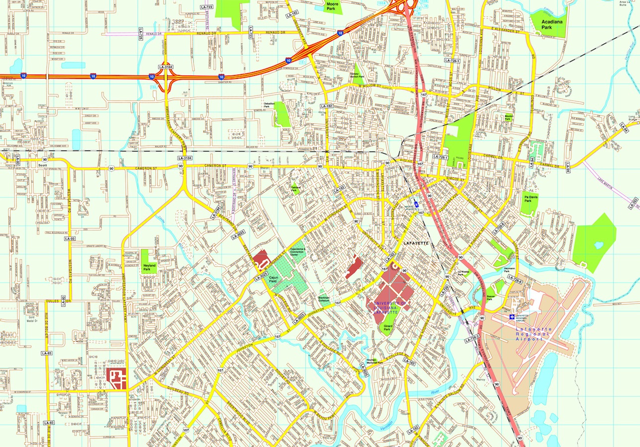 Lafayette eps map vector
