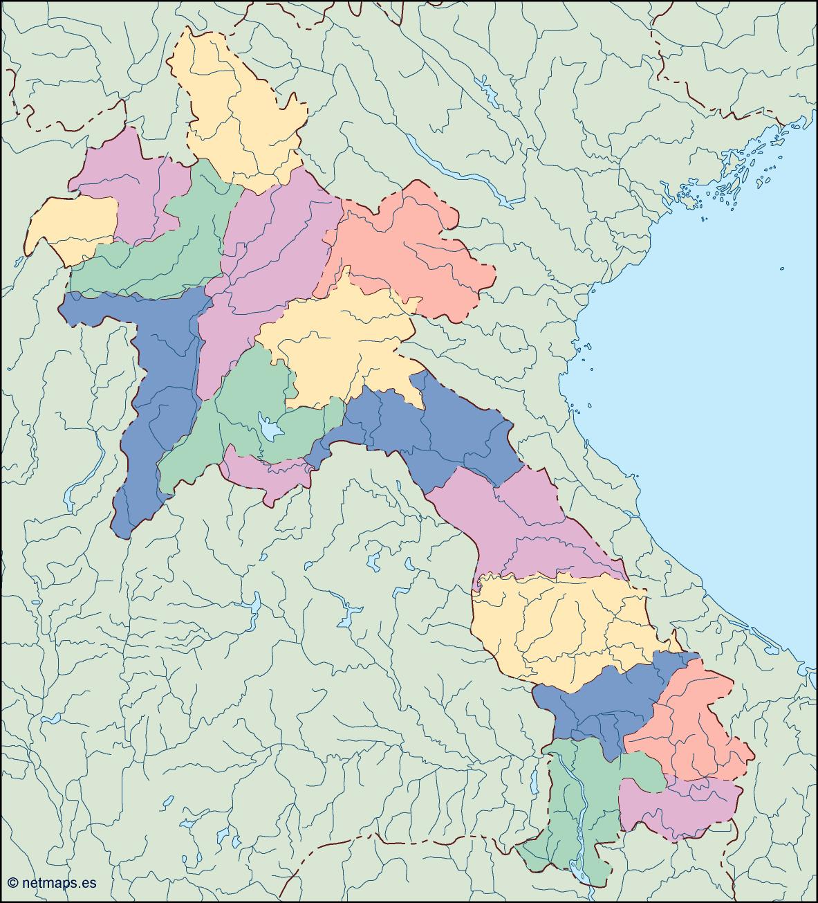 Laos blind eps map vector
