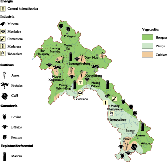 Laos Economic eps map vector