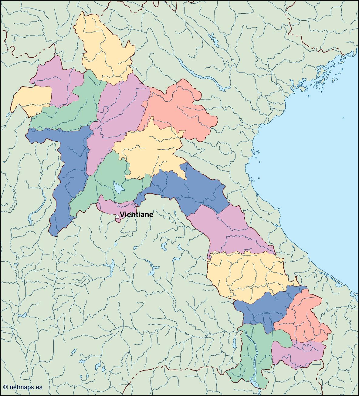 Laos eps map vector