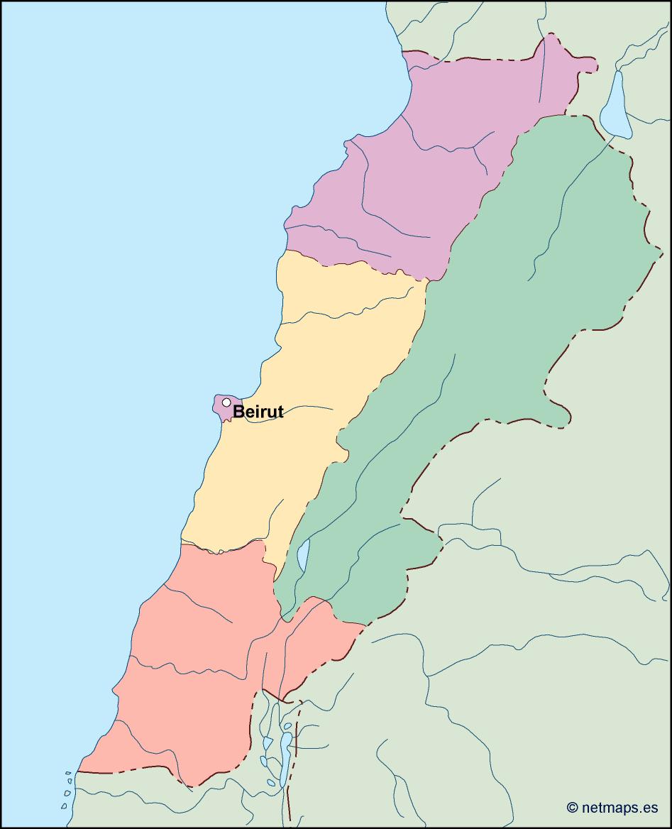 Lebanon eps map vector