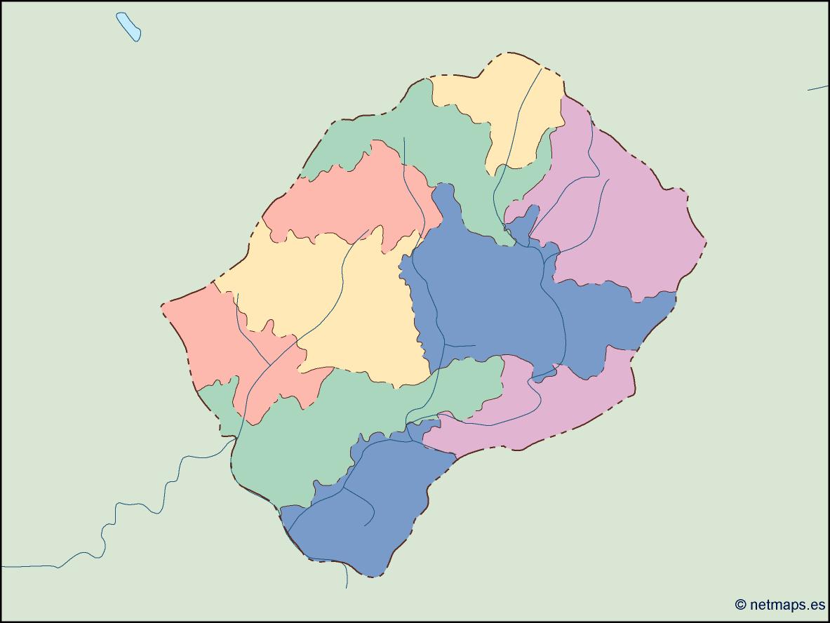 Lesotho blind eps map vector
