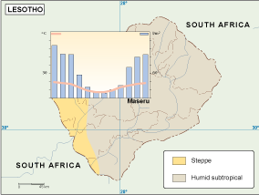 Lesotho climate eps map vector