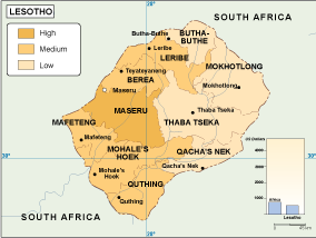 Lesotho economic eps map vector