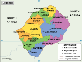 Lesotho EPS map vector