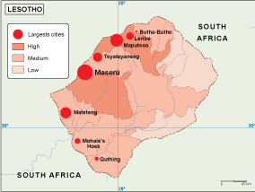 Lesotho Population eps map vector
