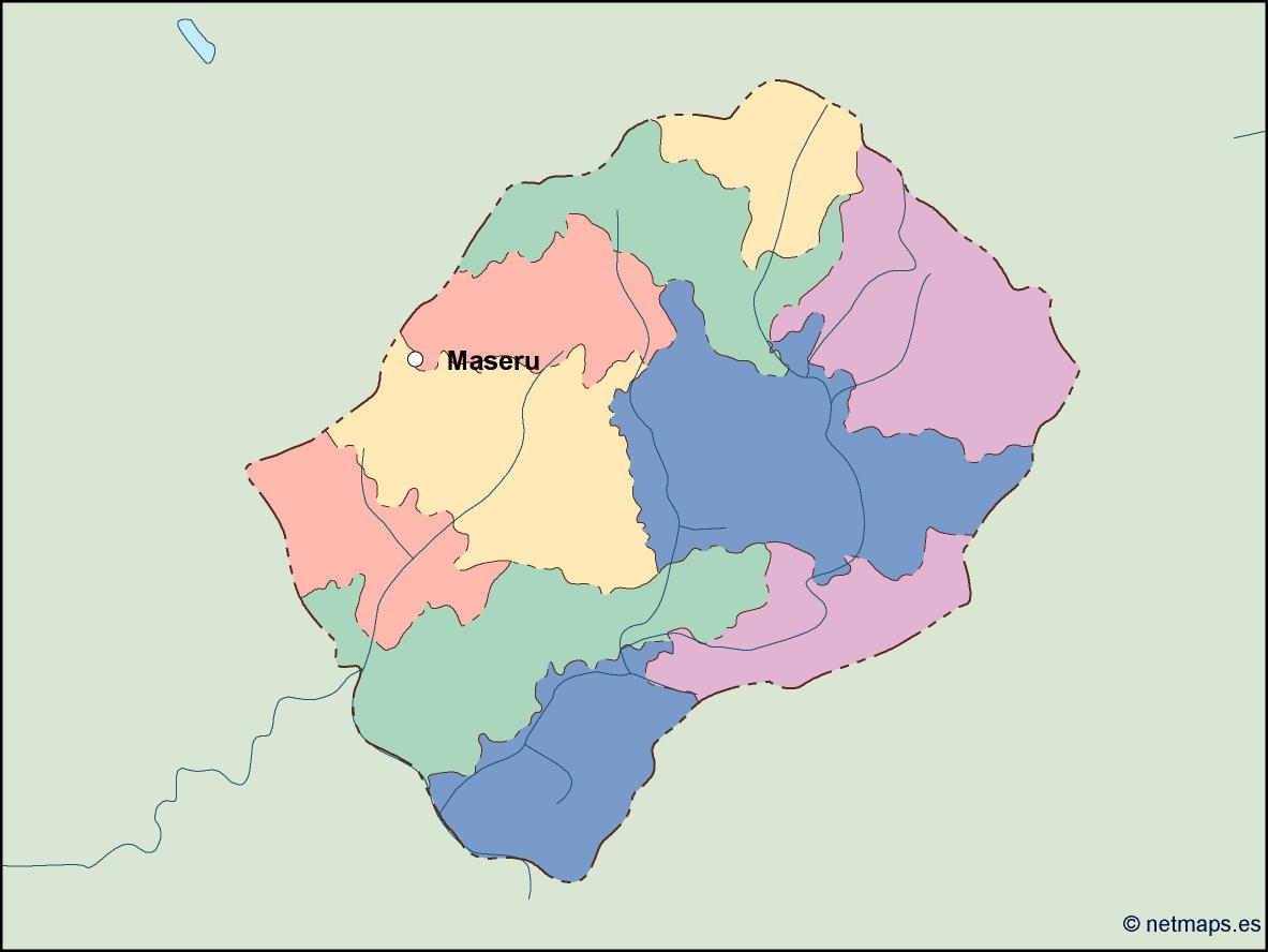 Lesotho eps map vector