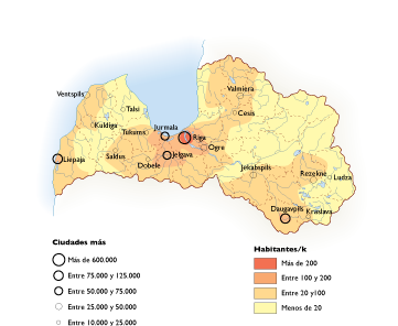 Letonia Population eps map vector