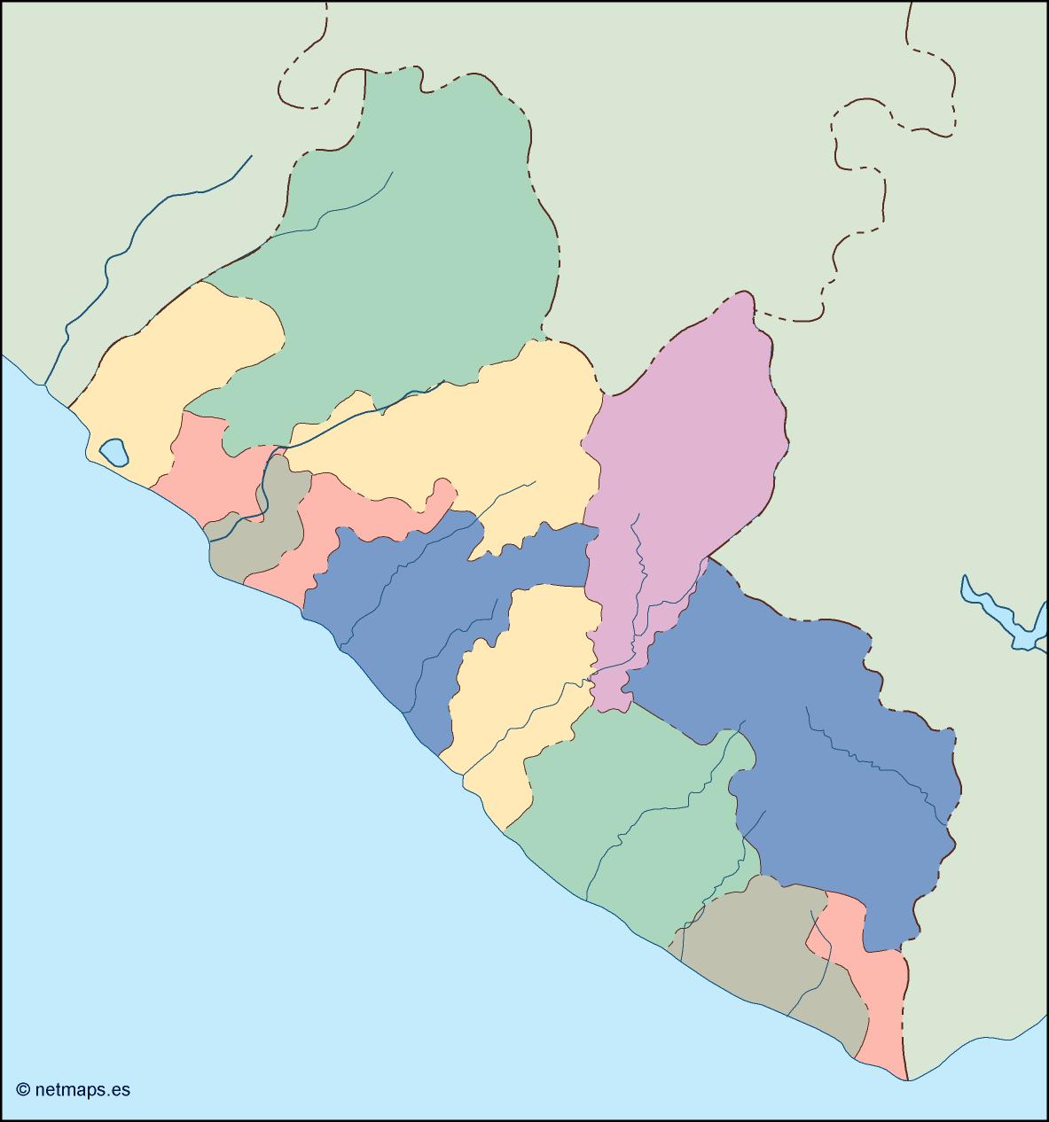 Liberia blind eps map vector