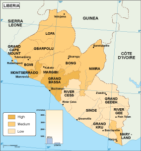 Liberia economic eps map vector