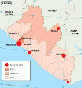 Liberia population eps map vector