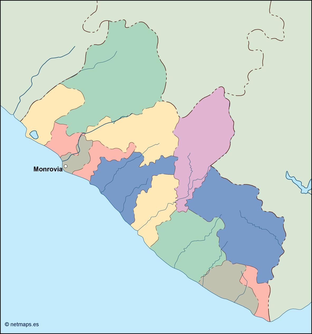 Liberia eps map vector