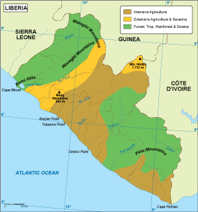 Liberia vegetation eps map vector