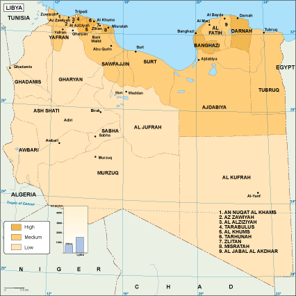 Libya economic eps map vector
