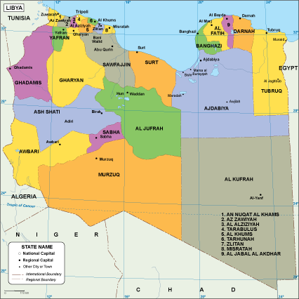 Libya EPS map vector