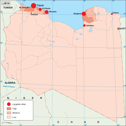Libya population eps map vector