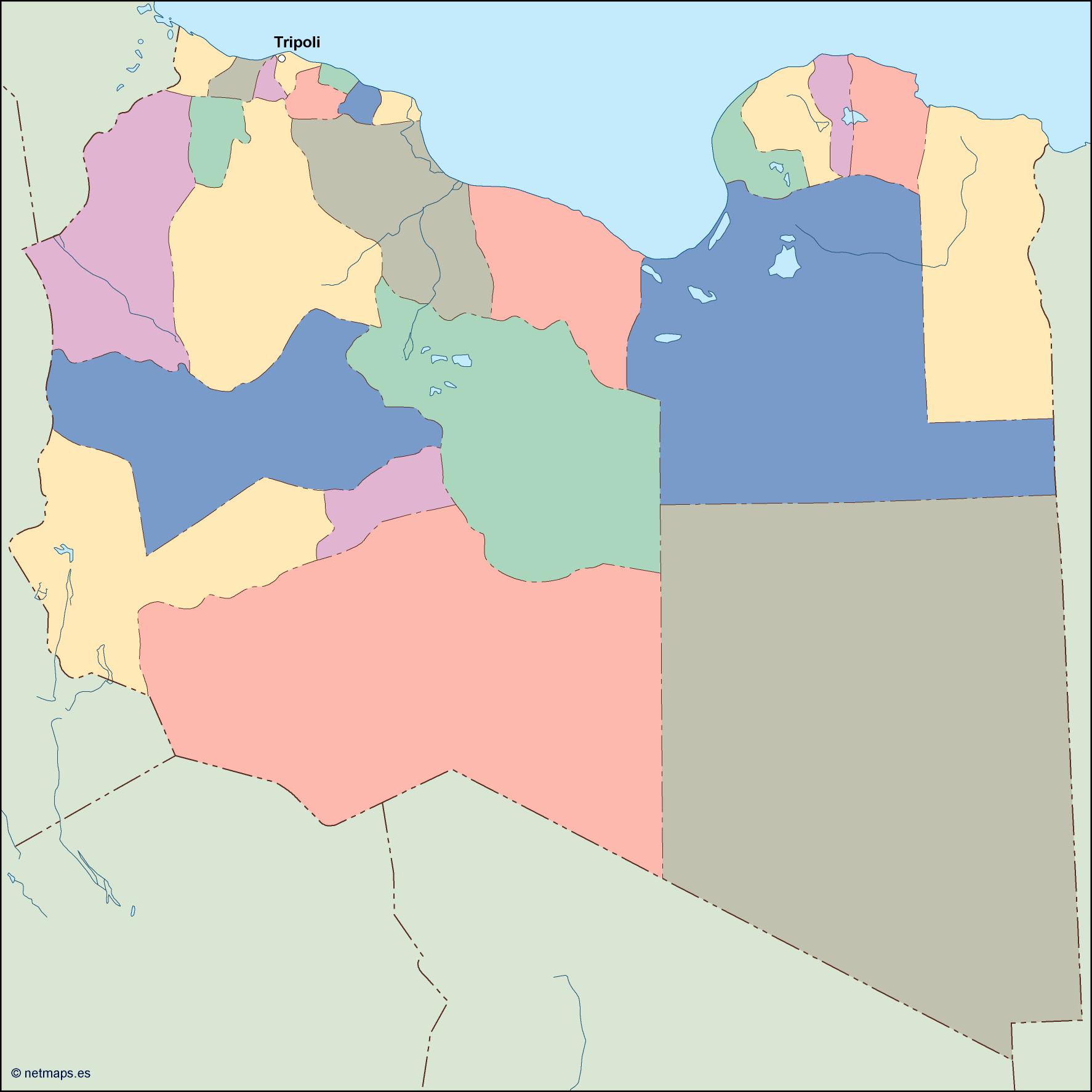 Libya eps map vector