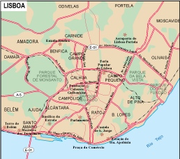Lisboa city eps map vector