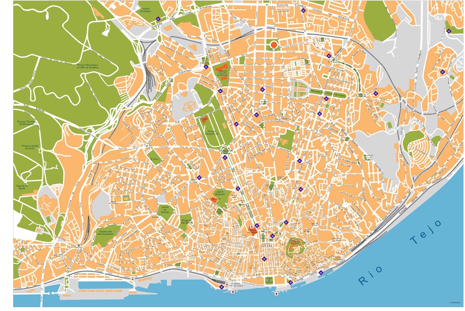 Lisboa eps illustrator vector map