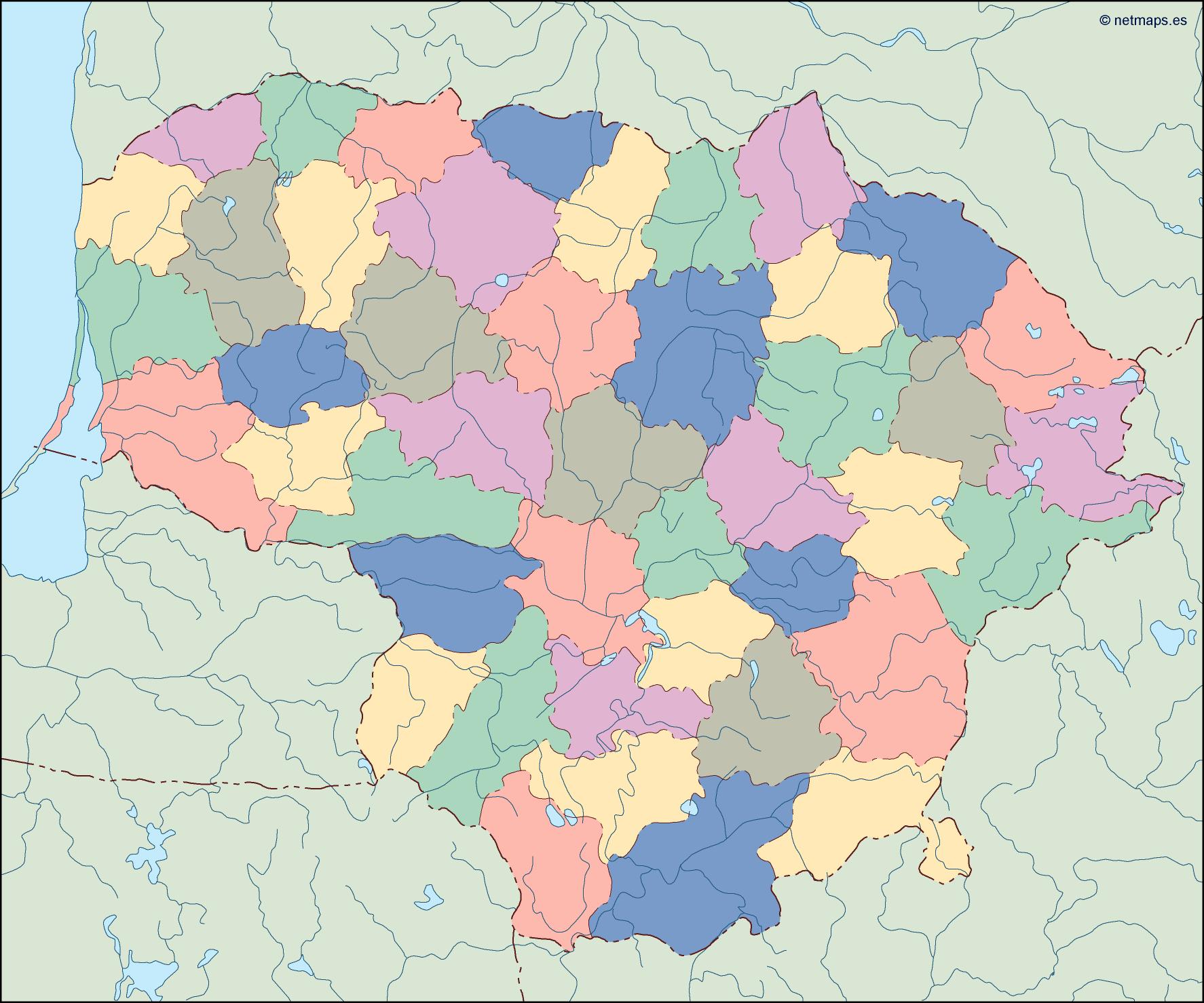 Lithuania blind eps map vector
