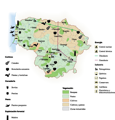 Lithuania Economic eps map vector