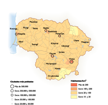 Lithuania Population eps map vector