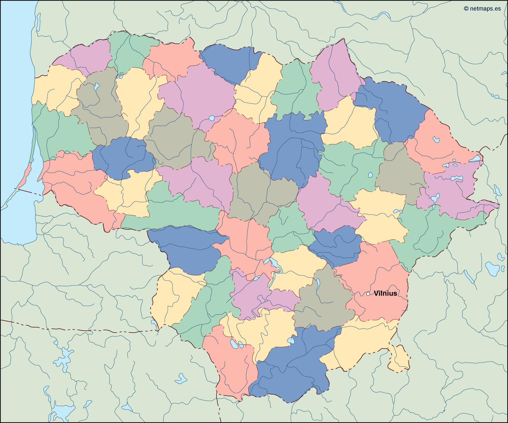 Lithuania eps map vector