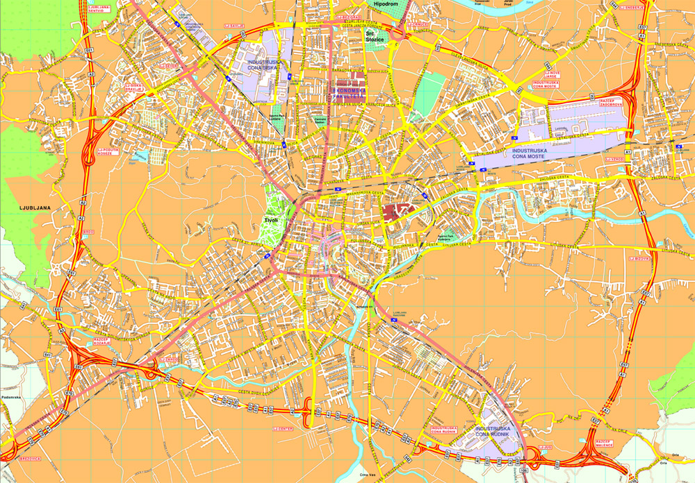 Ljubljana eps map vector