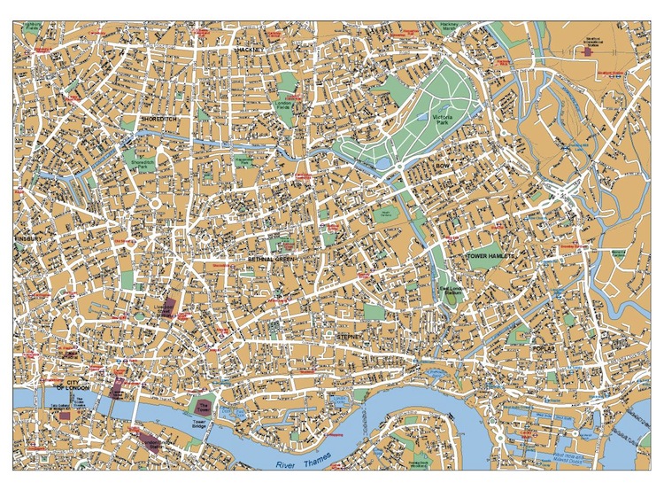 London West End eps map vector