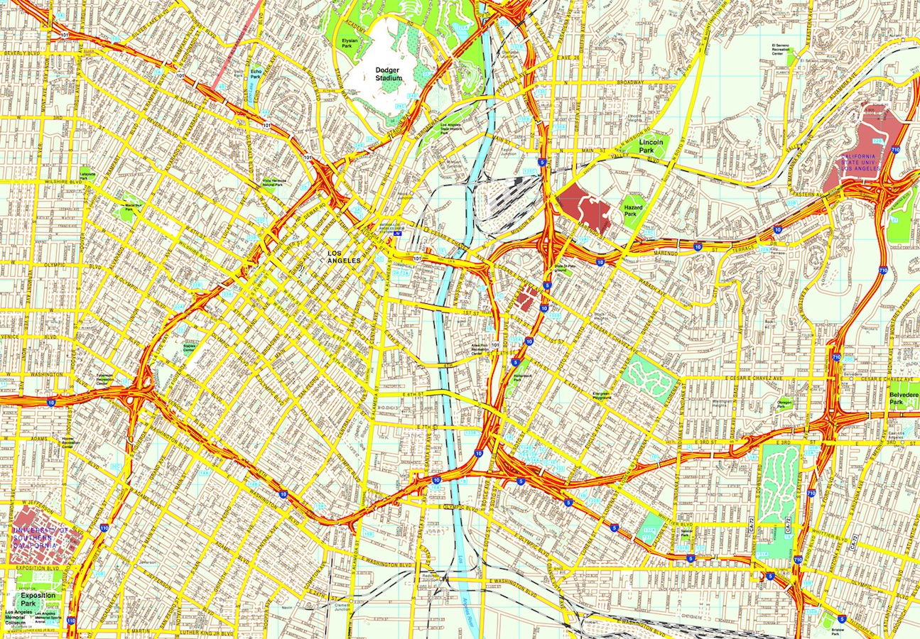 Los Angeles eps map vector