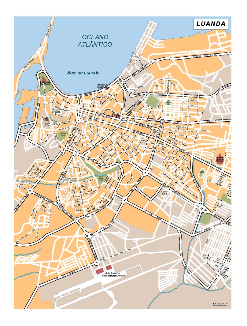 Luanda eps illustrator vector map