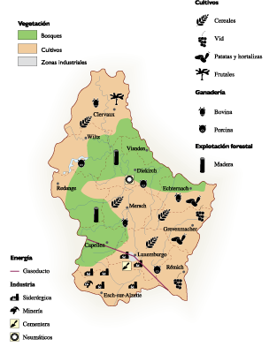 Luxembourg Economic eps map vector