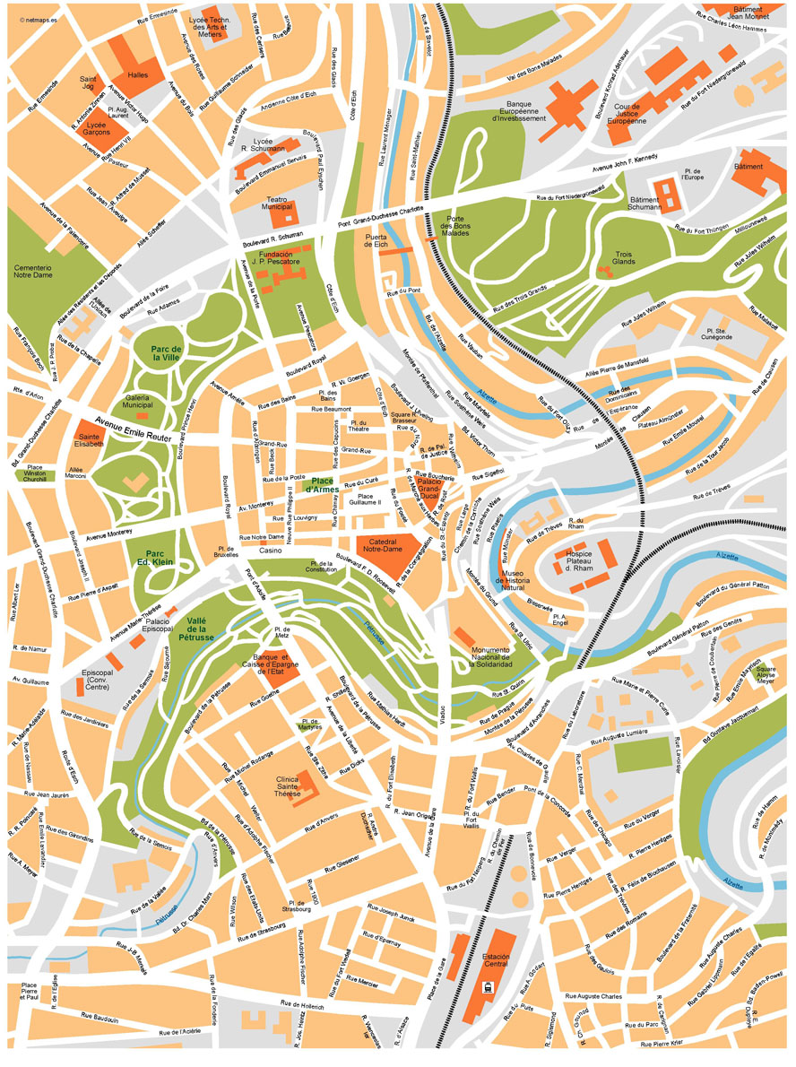 Luxembourg Illustrator Map