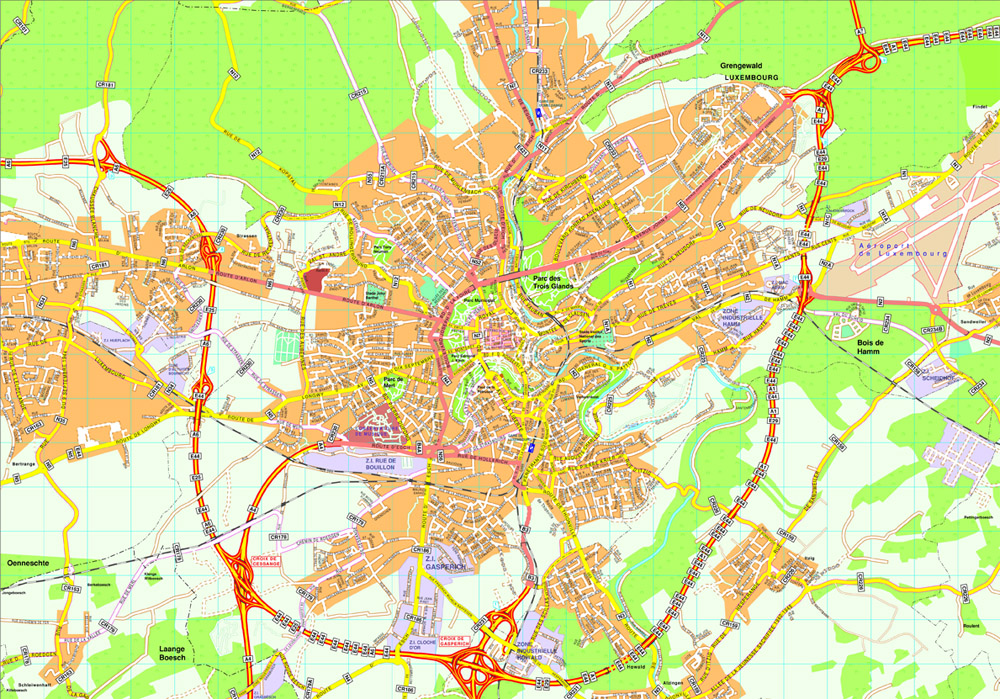 Luxembourg eps map vector