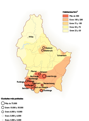 Luxembourg Population eps map vector