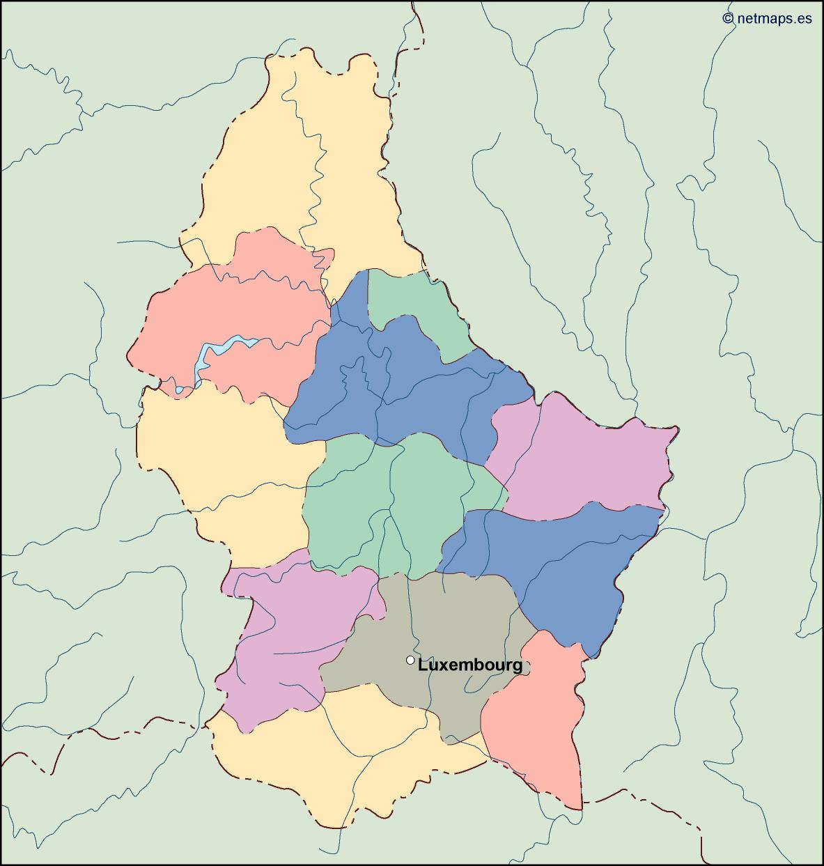 Luxembourg eps map vector