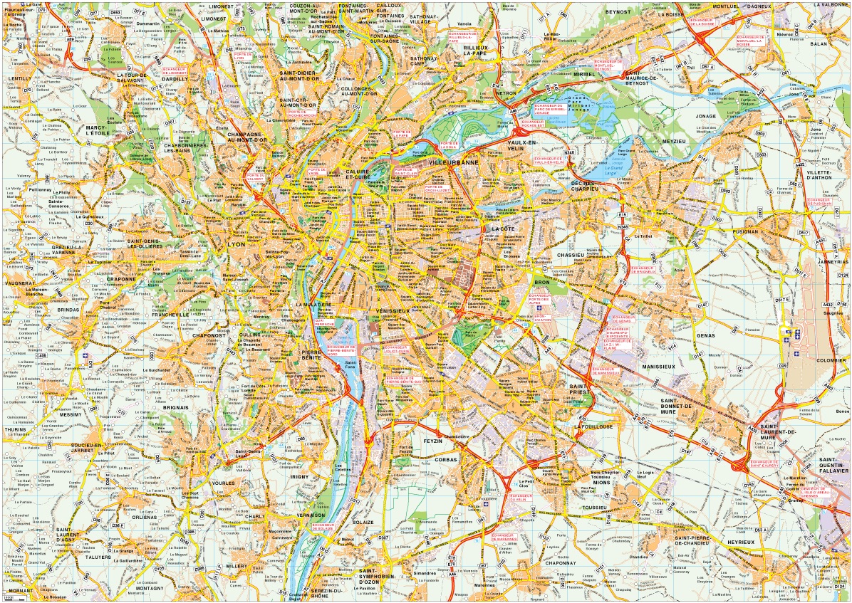 Lyon eps map vector