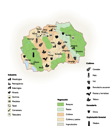 Macedonia Economic eps map vector