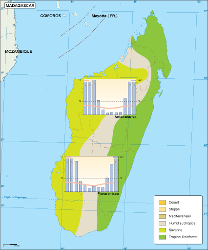 Madagascar climate eps map vector