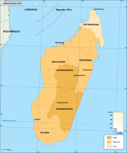 Madagascar economic eps map vector