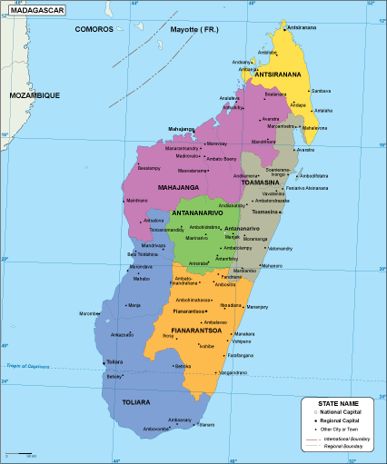 Madagascar EPS map vector