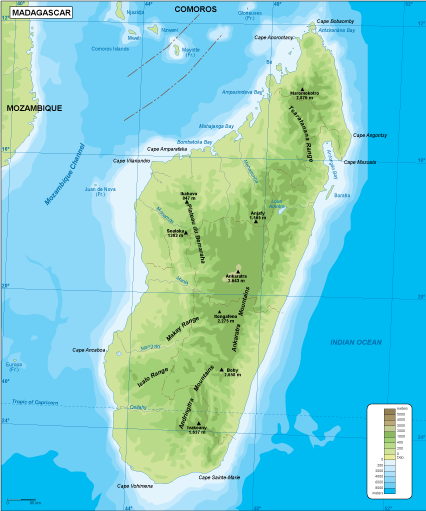 Madagascar physical eps map vector