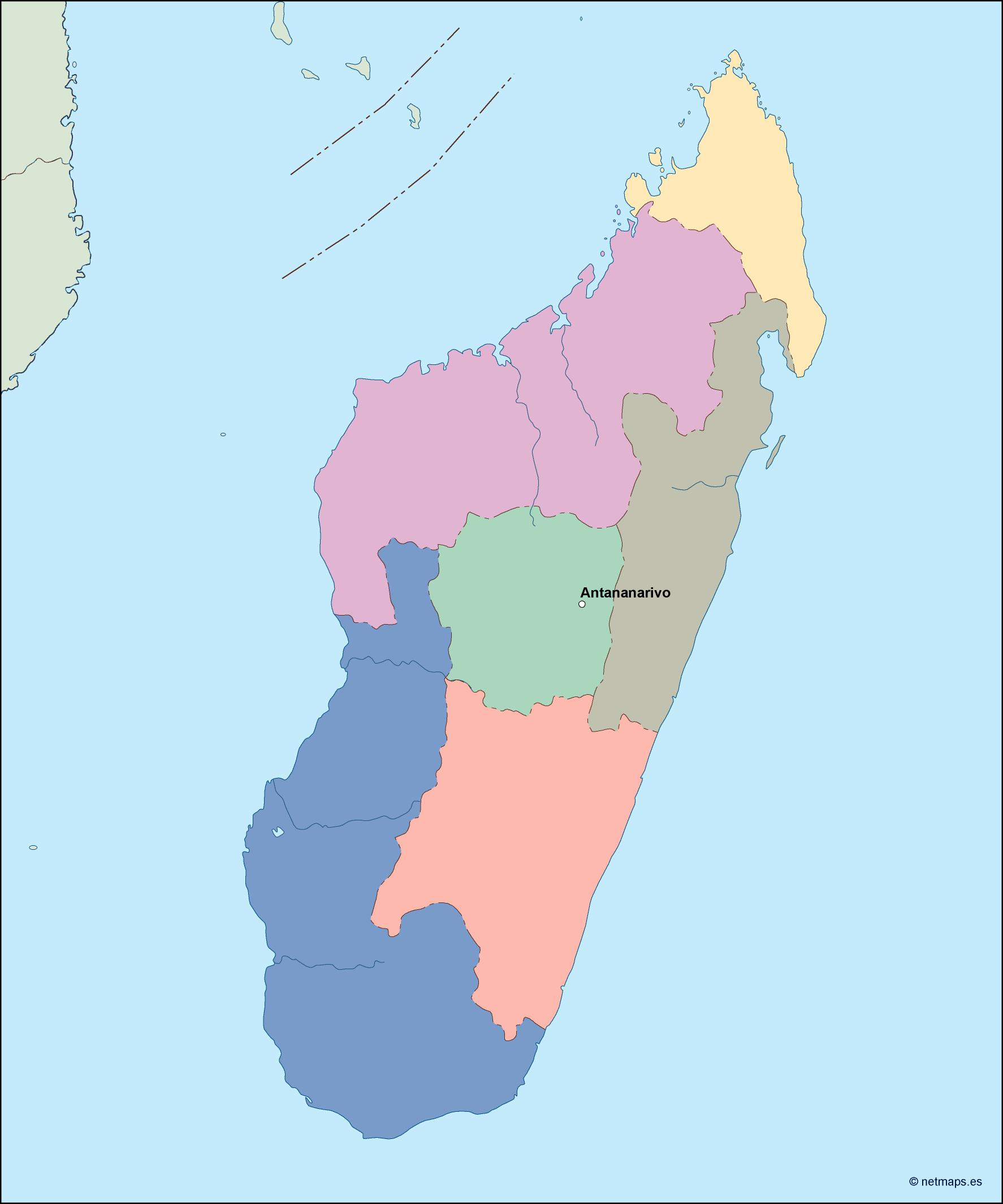 Madagascar eps map vector